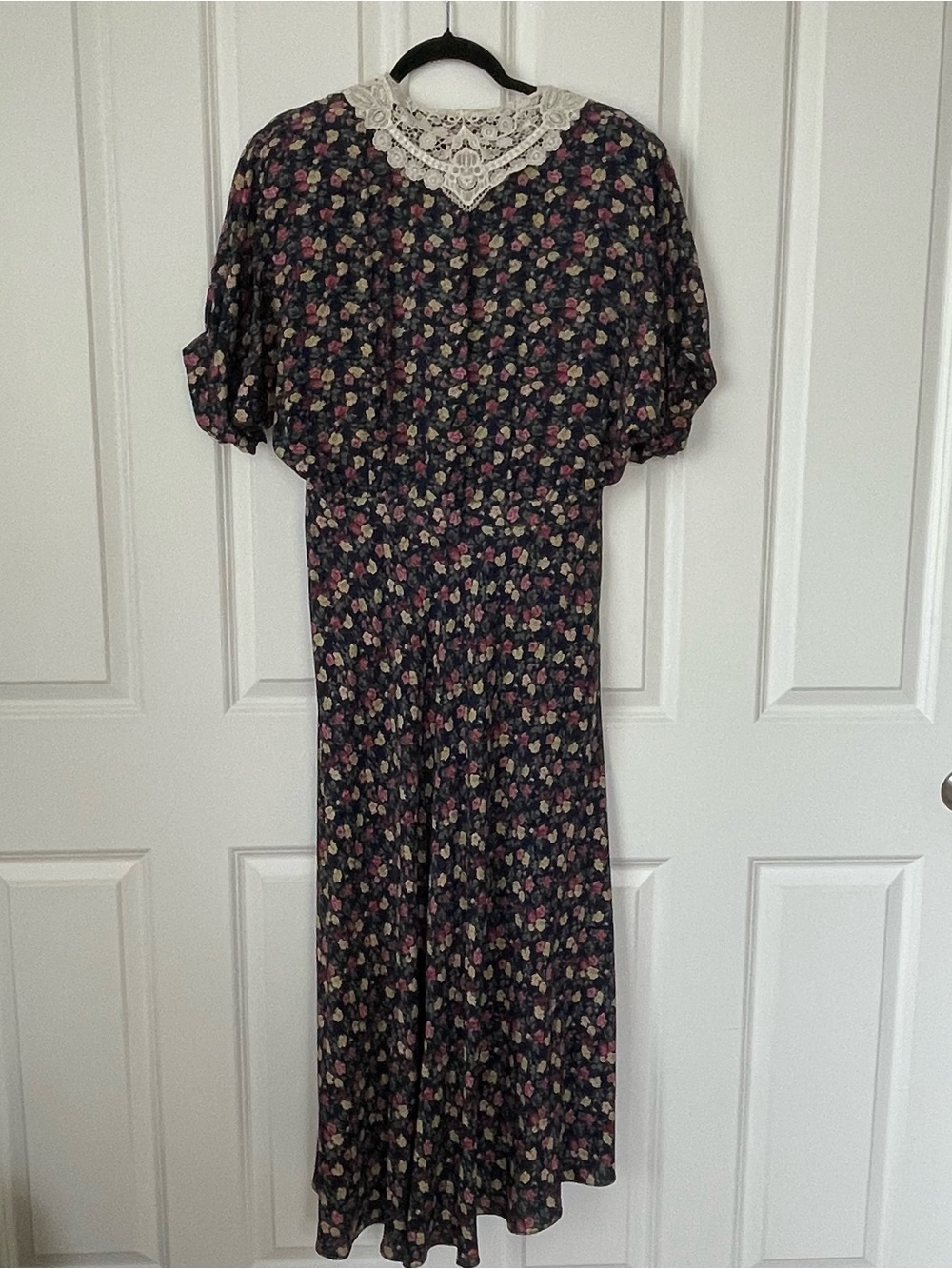 VTG Westminster Lace Floral Cottagecore Prairie Dress Lace Collar Sz 12 Granny - Picture 3 of 13